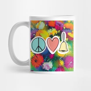 Peace Love Handbells Flower Pattern 2 Mug